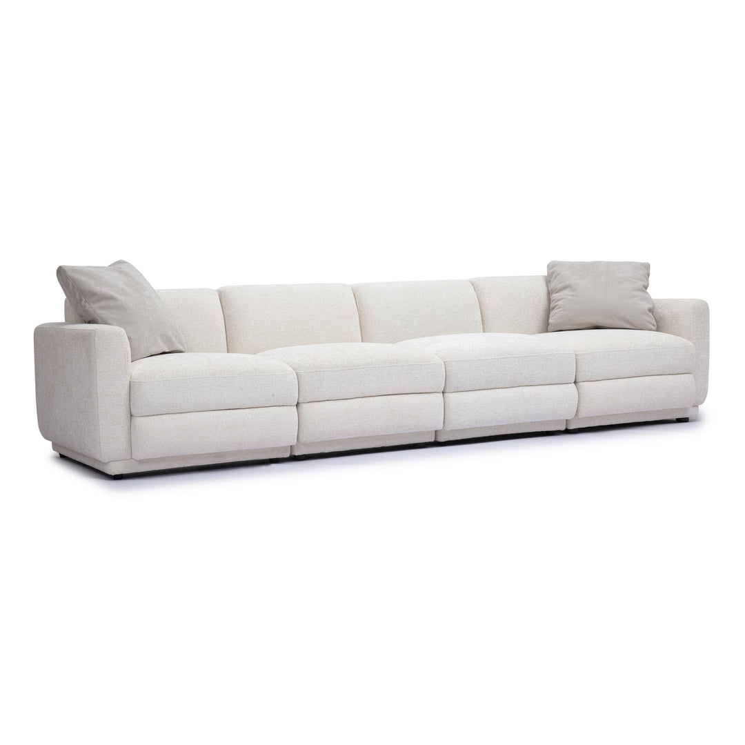 TOV Furniture Perry 124" Cream Performance Chenille Modular Long Sofa