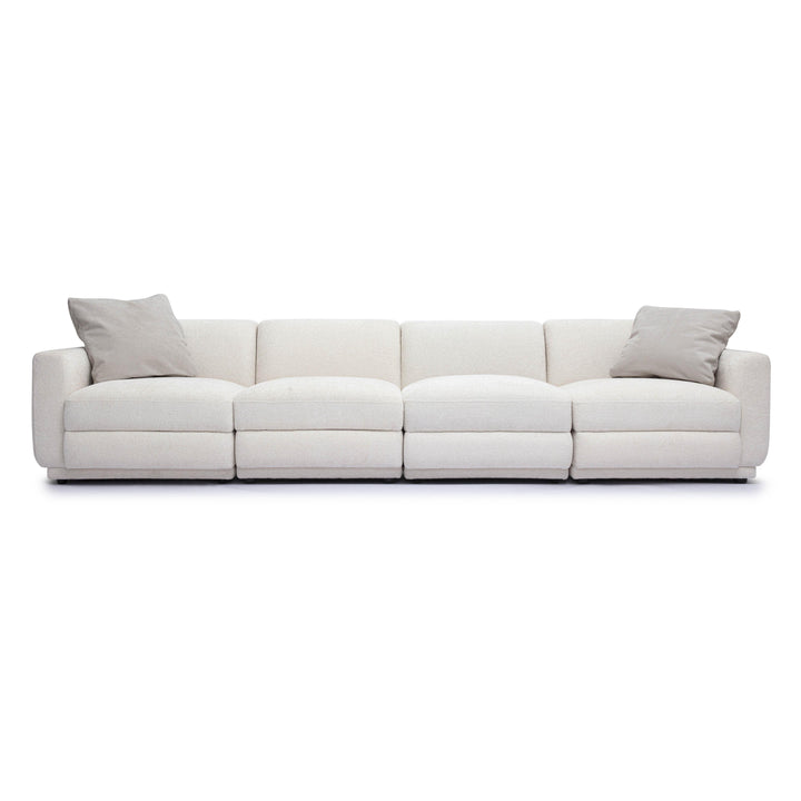 Perry 124" Cream Performance Chenille Modular Long Sofa