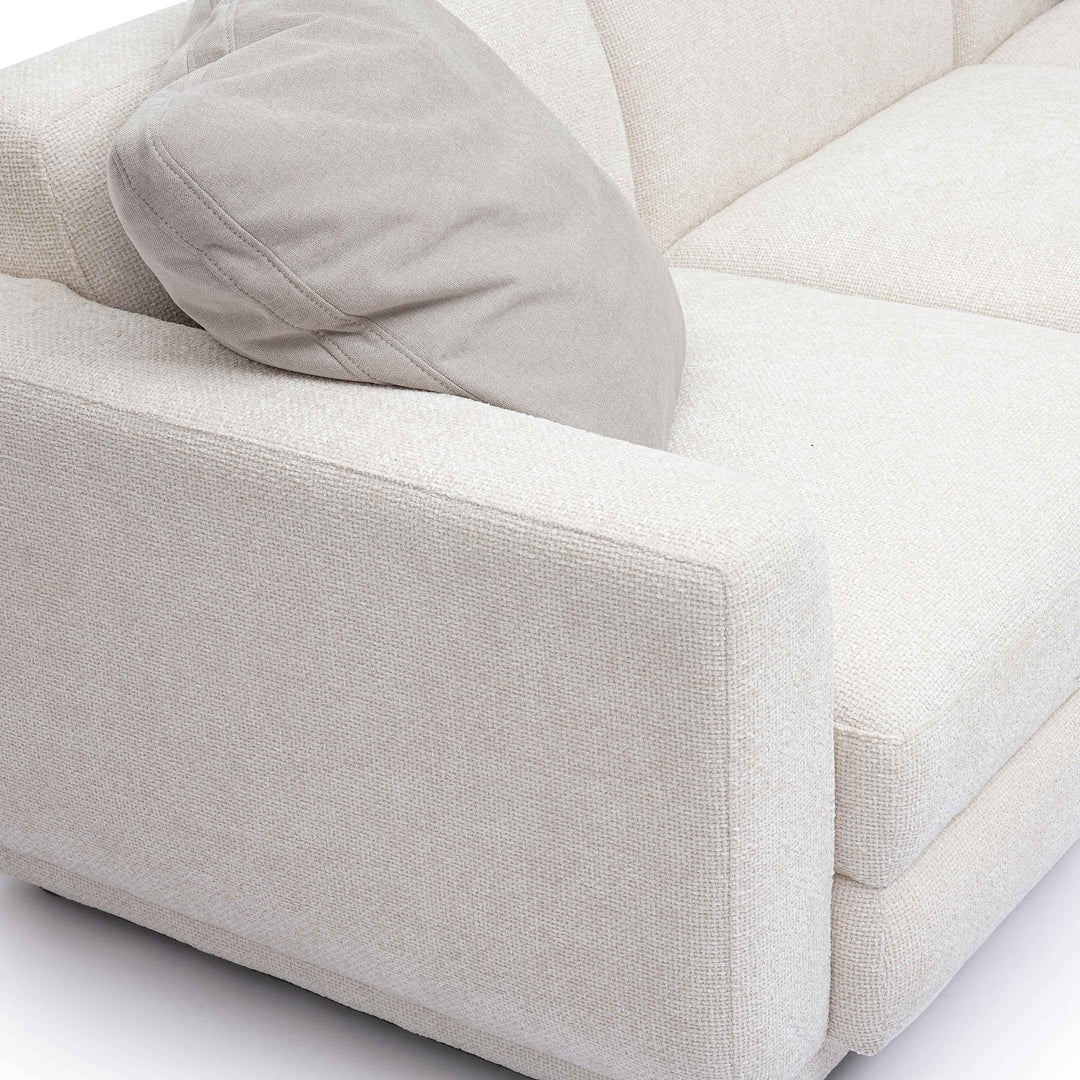Perry 124" Cream Performance Chenille Modular Long Sofa