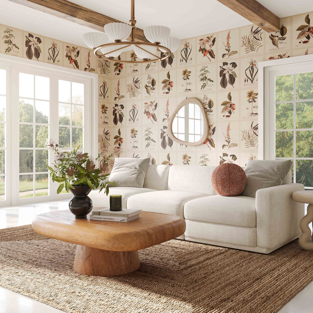 Perry 96" Cream Performance Chenille Modular Sofa