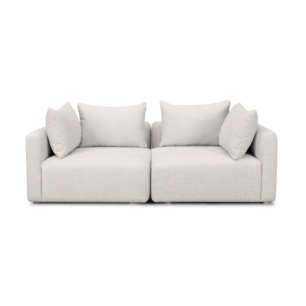 Hangover 81" Ivory Heavy Textured Fabric Modular Loveseat