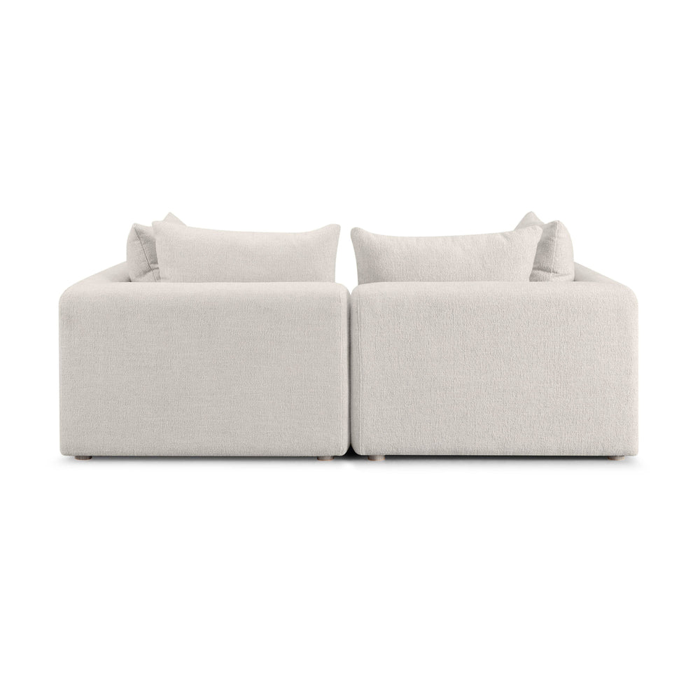 Hangover 81" Ivory Heavy Textured Fabric Modular Loveseat