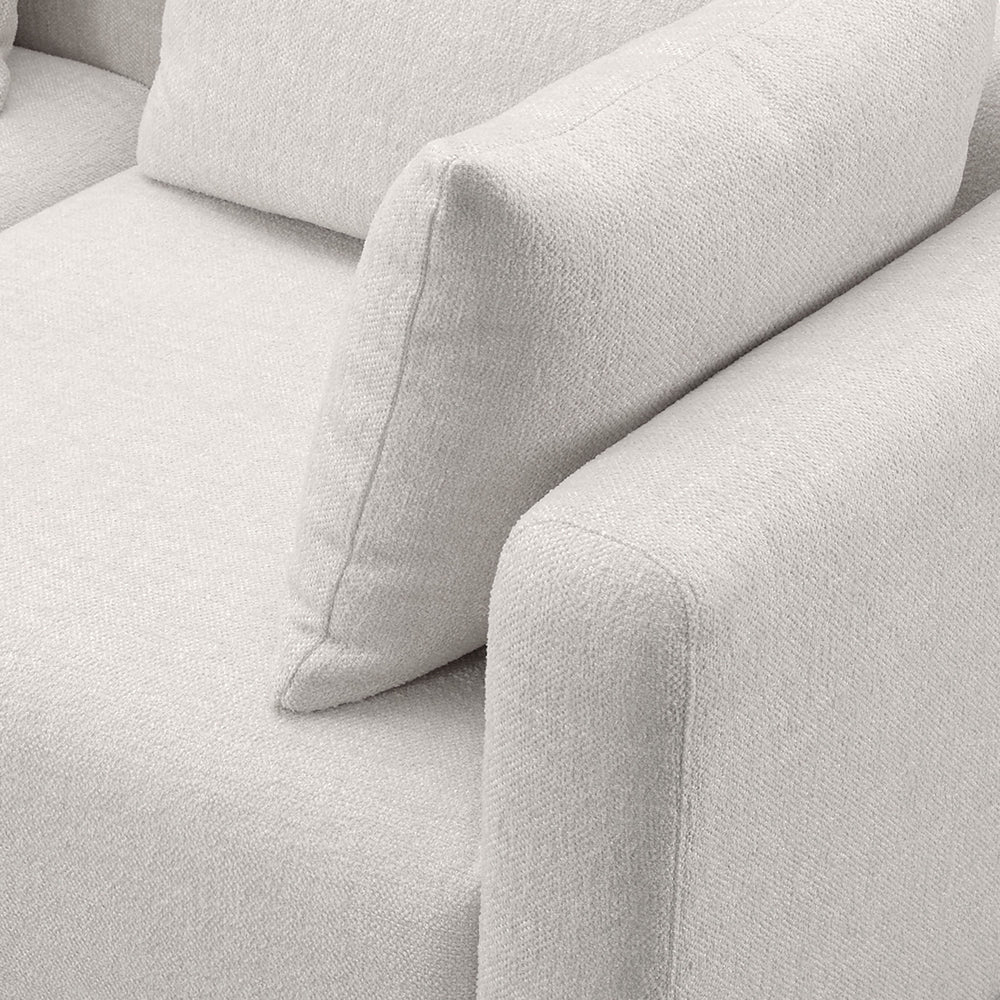 Hangover 81" Ivory Heavy Textured Fabric Modular Loveseat