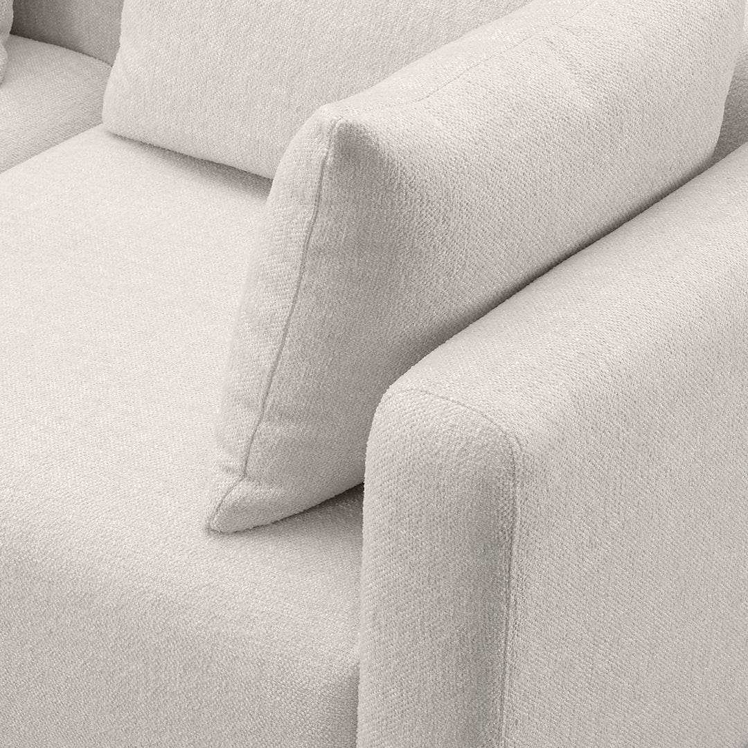 Hangover 81" Ivory Heavy Textured Fabric Modular Loveseat