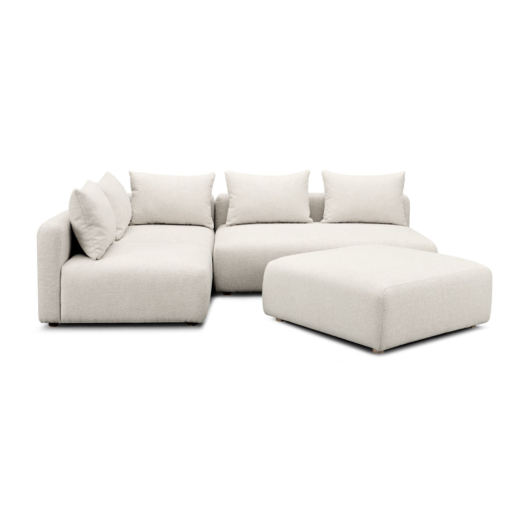Hangover 4-Piece Contract-Grade Textured Fabric Modular Chaise Sectional
