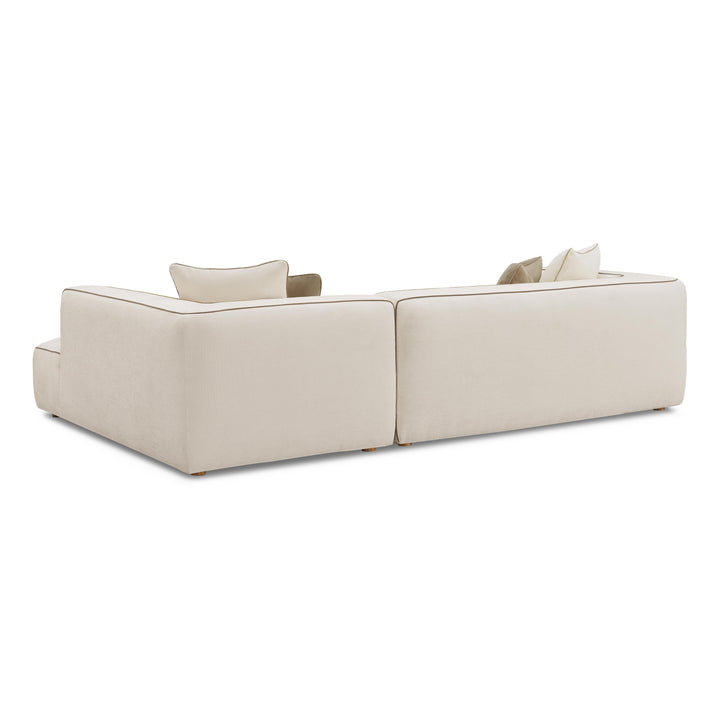 Tristine 2-Piece Cream Contract-Grade Linen L-Shaped Sectional - RAF