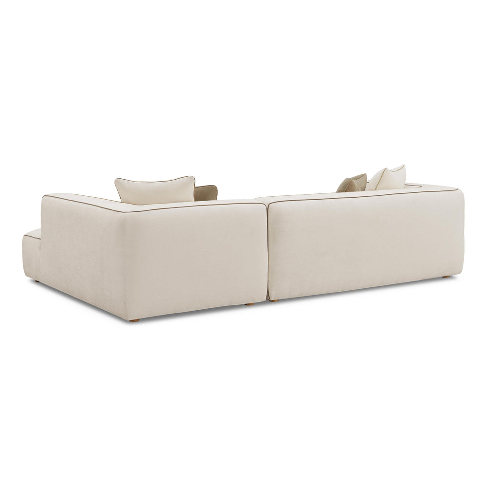 Tristine 2-Piece Cream Contract-Grade Linen L-Shaped Sectional - RAF