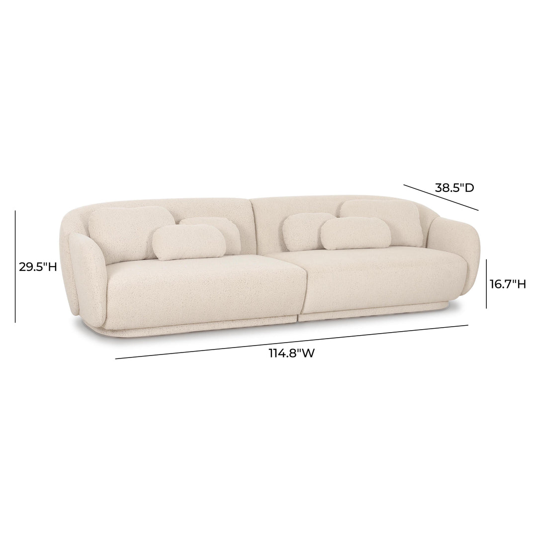 Misty 115" Cream Performance Boucle Modular Sofa