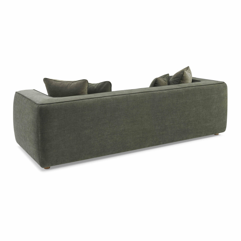 Tristine 96" Olive Green Upcycled Performance Basketweave Sofa