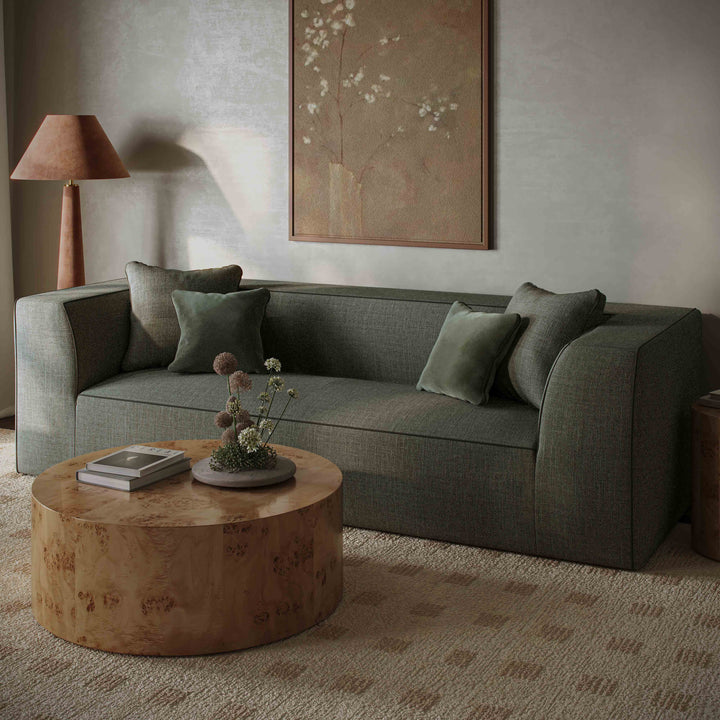 Fig 36" Natural Burl Drum Round Coffee Table