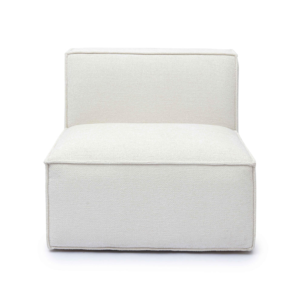 Mindy Performance Chenille Basketweave Modular Armless Chair - Cream