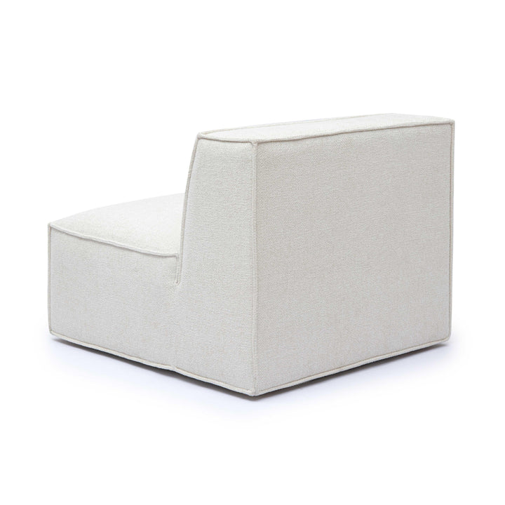 Mindy Performance Chenille Basketweave Modular Armless Chair - Cream