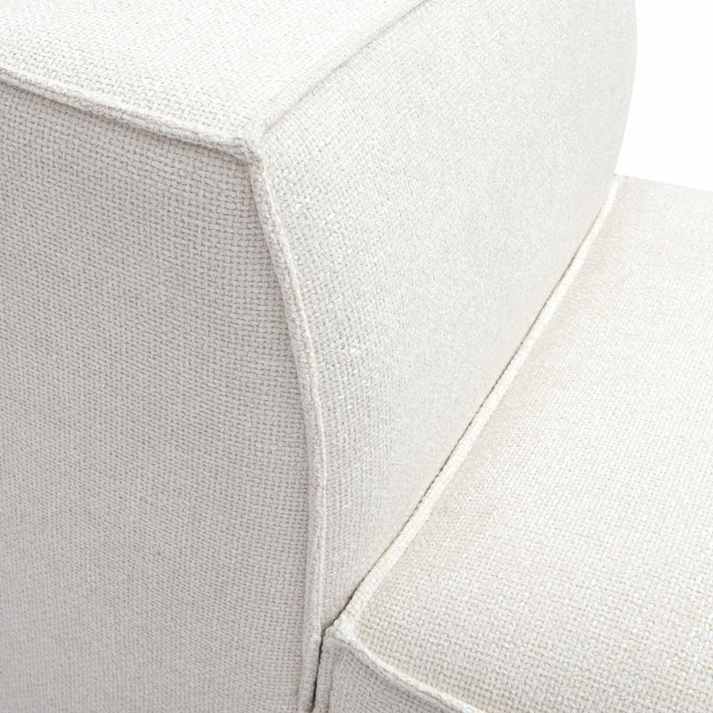 Mindy Performance Chenille Basketweave Modular Armless Chair - Cream