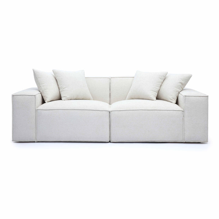 Mindy 84" Performance Chenille Basketweave Modular Loveseat