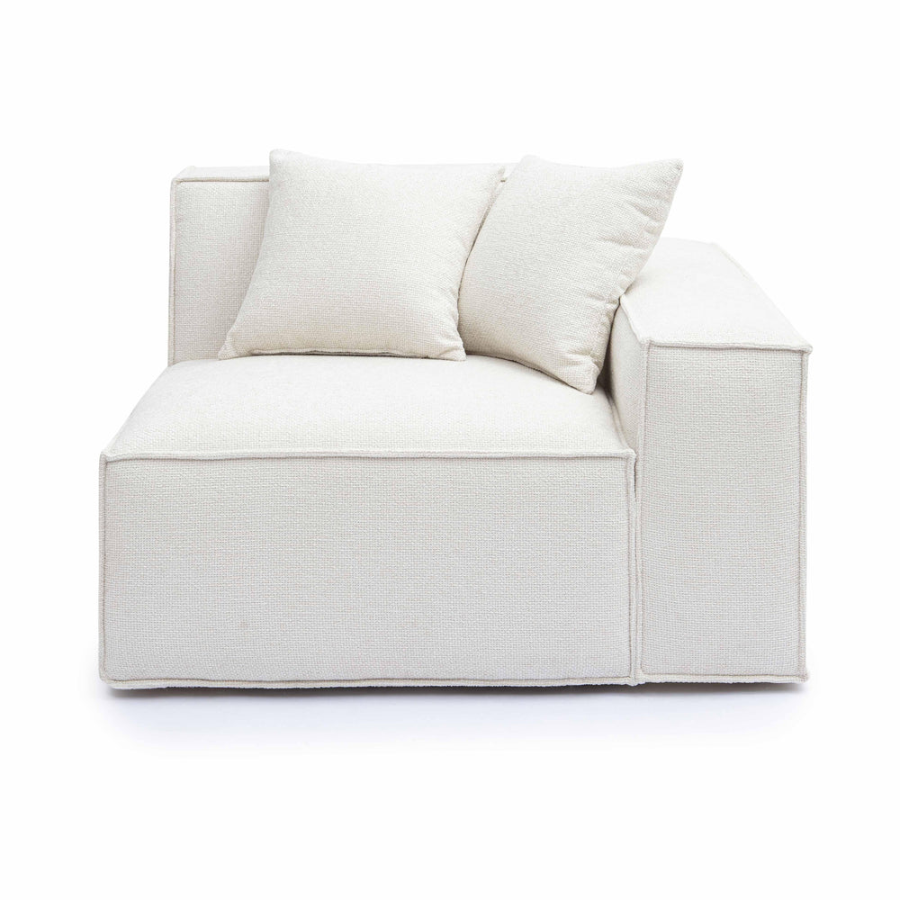 Mindy Performance Chenille Basketweave Modular Corner Chair - Cream / RAF