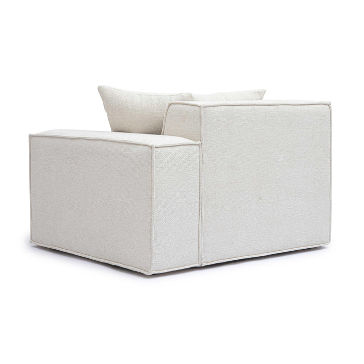 Mindy Performance Chenille Basketweave Modular Corner Chair - Cream / RAF
