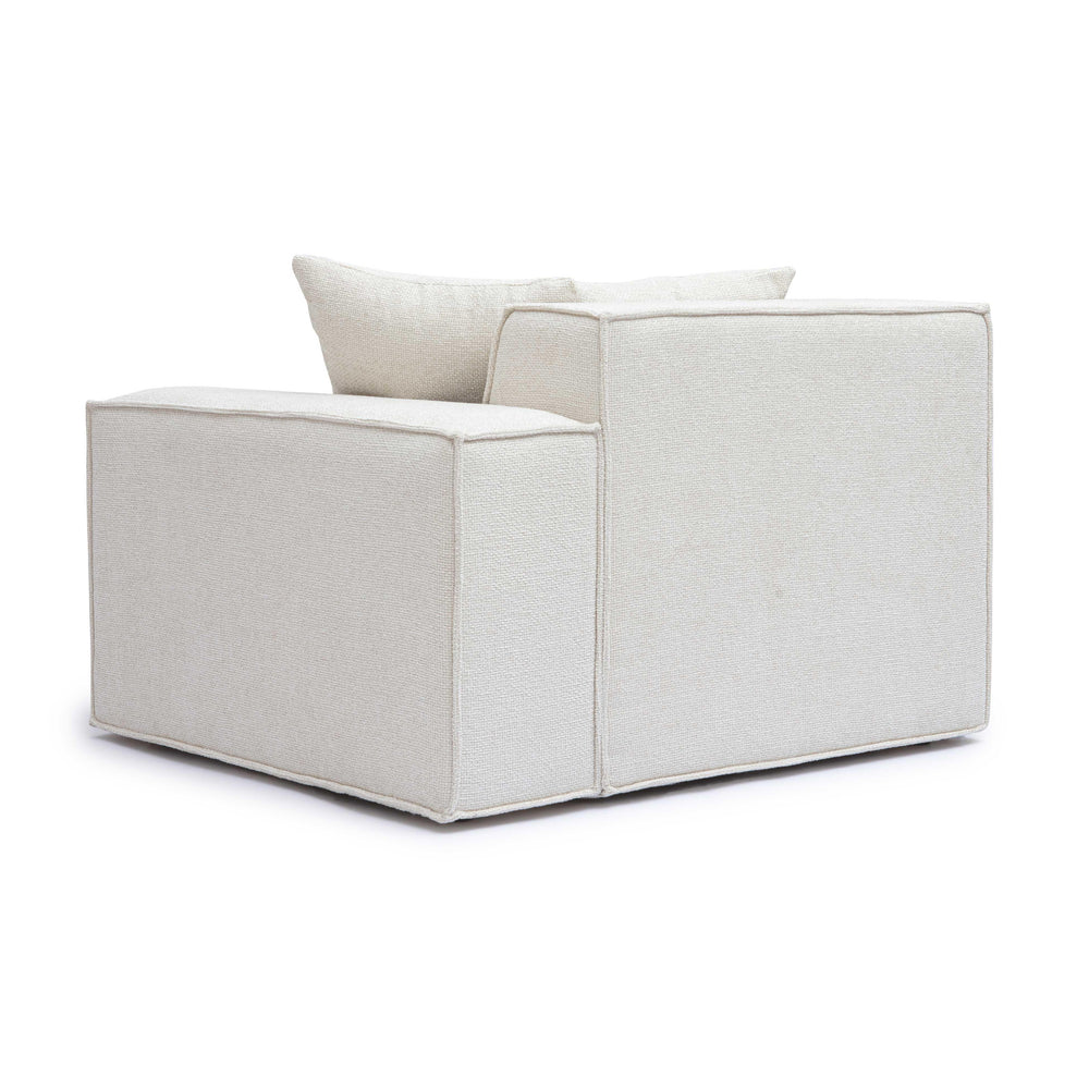 Mindy Performance Chenille Basketweave Modular Corner Chair - Cream / RAF