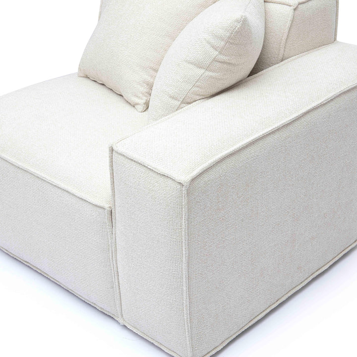 Mindy Performance Chenille Basketweave Modular Corner Chair - Cream / RAF