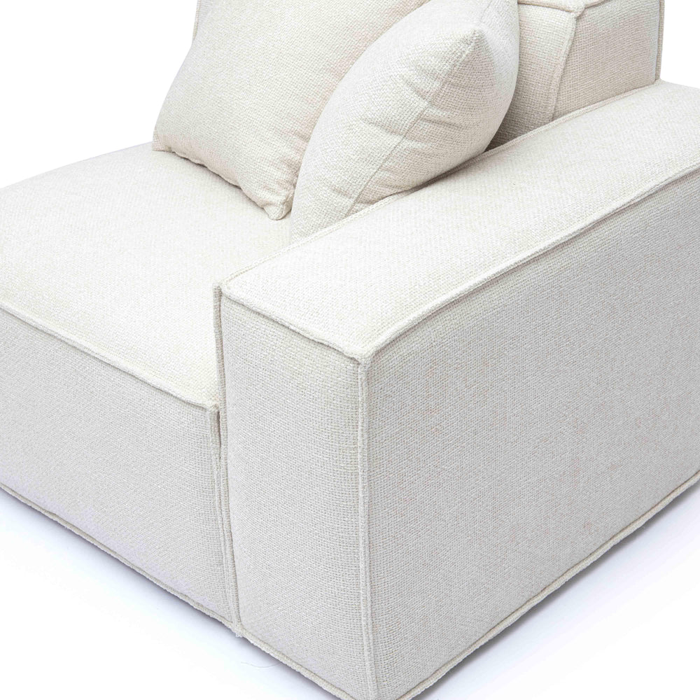 Mindy Performance Chenille Basketweave Modular Corner Chair - Cream / RAF