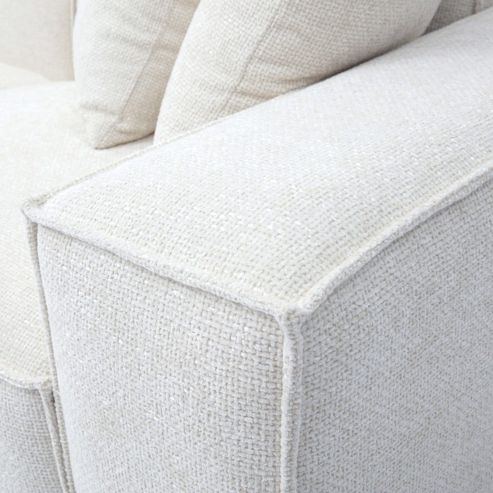 Mindy 4-Piece Performance Chenille Basketweave Modular Sectional - Cream