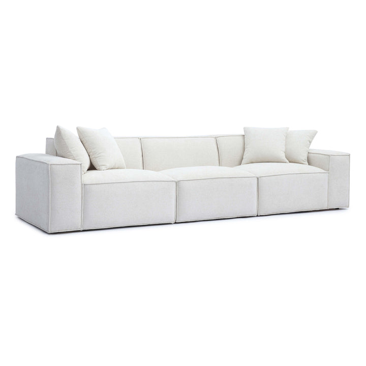 Mindy 115" Performance Chenille Basketweave Modular Sofa