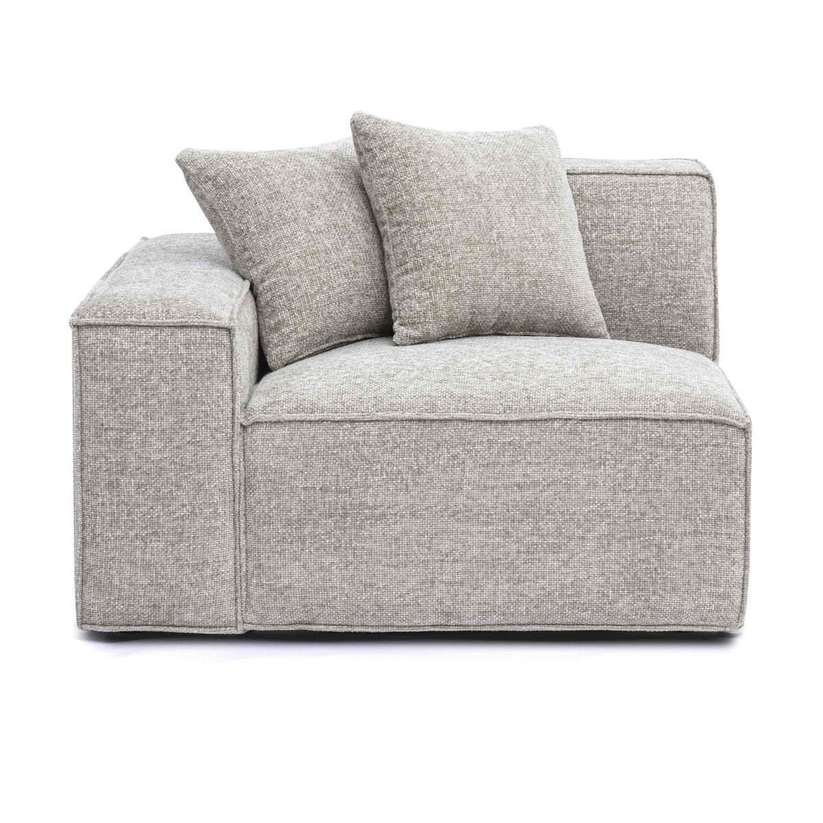 Mindy Performance Chenille Basketweave Modular Corner Chair - Taupe / LAF