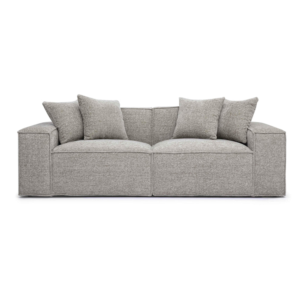 Mindy 84" Taupe Performance Chenille Basketweave Modular Loveseat