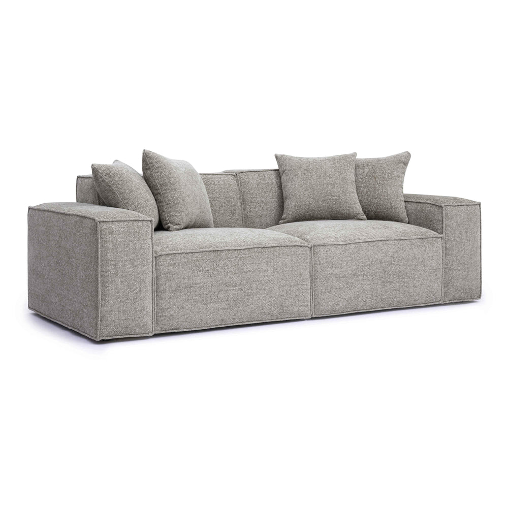 Mindy 84" Taupe Performance Chenille Basketweave Modular Loveseat