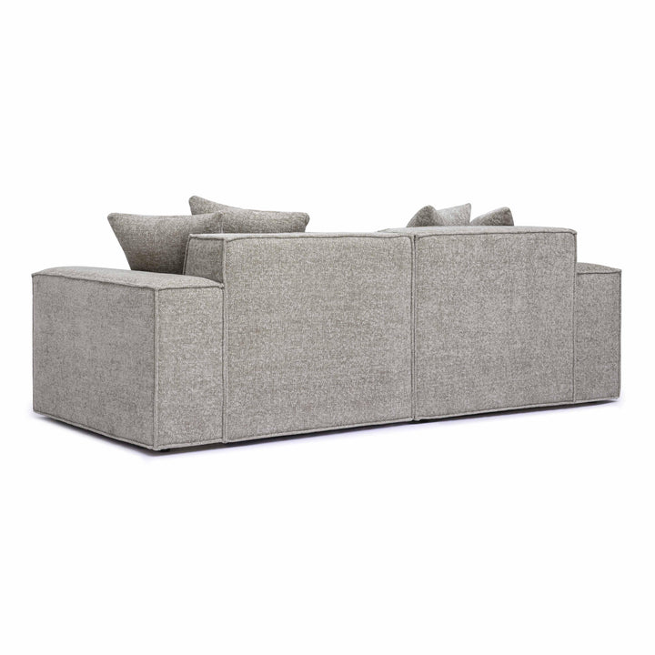 Mindy 84" Taupe Performance Chenille Basketweave Modular Loveseat