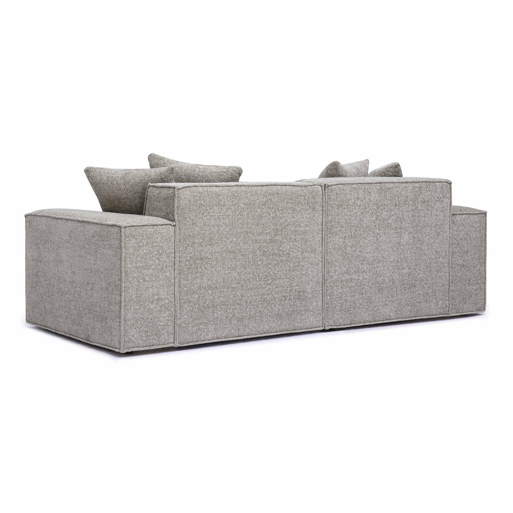 Mindy 84" Taupe Performance Chenille Basketweave Modular Loveseat