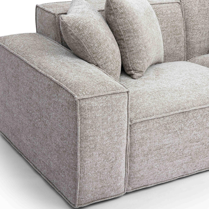 Mindy 84" Taupe Performance Chenille Basketweave Modular Loveseat