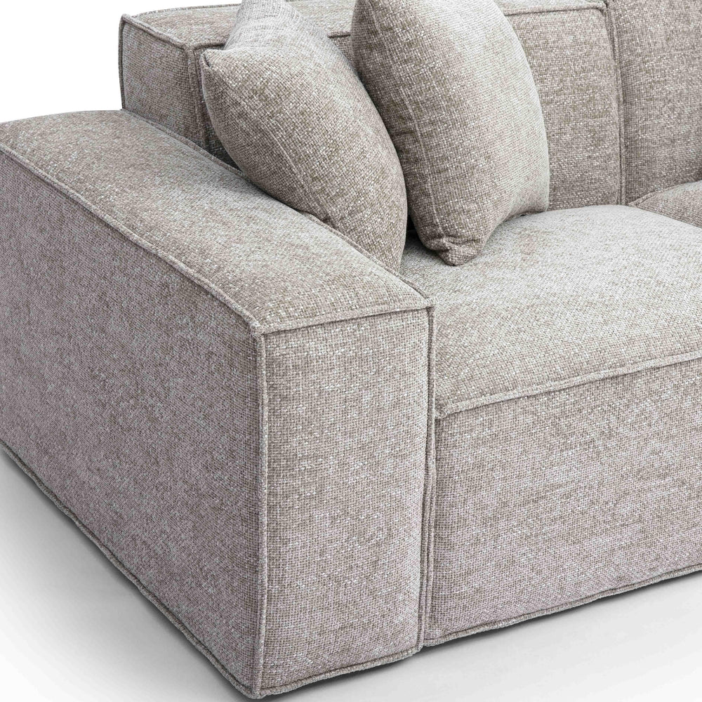Mindy 84" Taupe Performance Chenille Basketweave Modular Loveseat