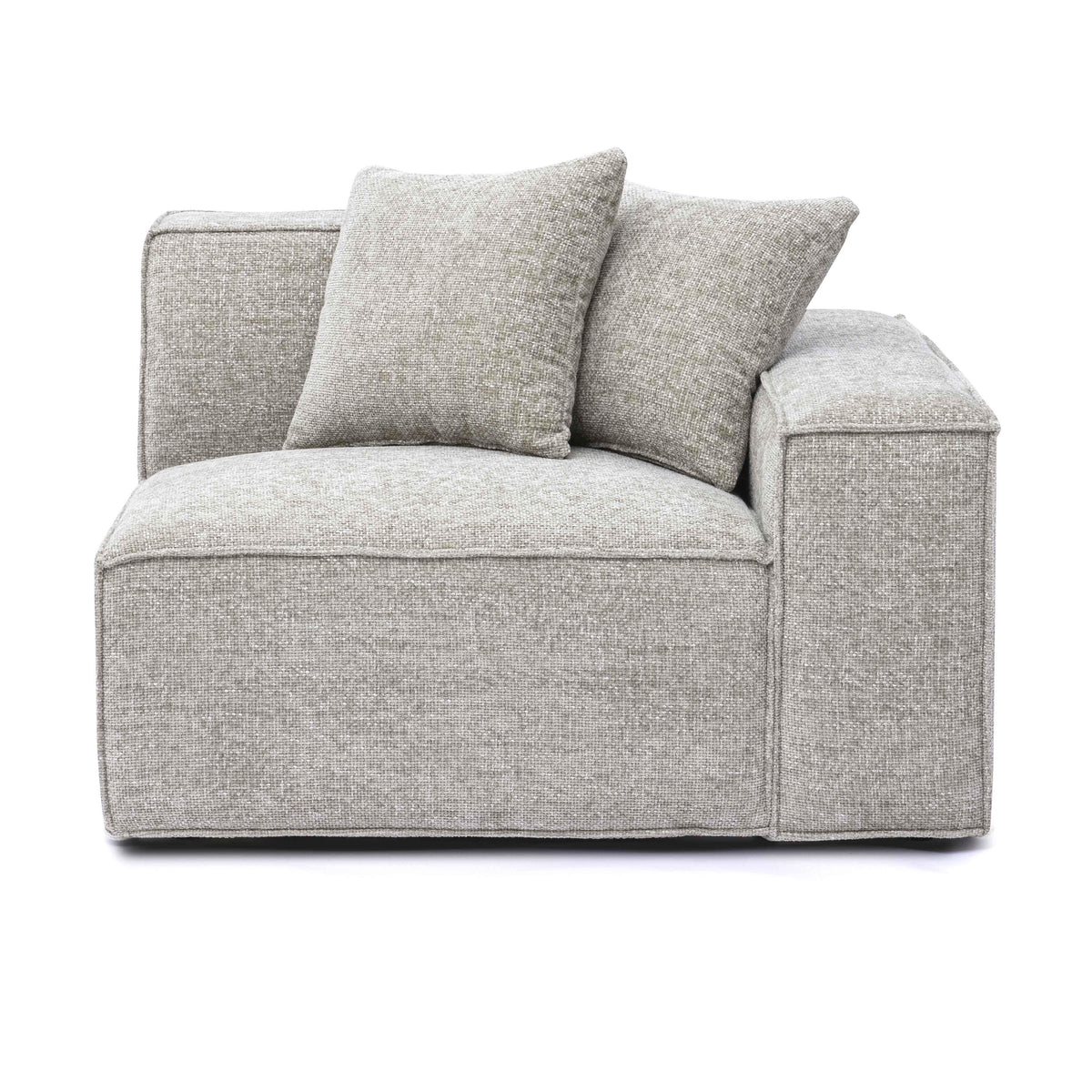 Mindy Performance Chenille Basketweave Modular Corner Chair - Taupe / RAF