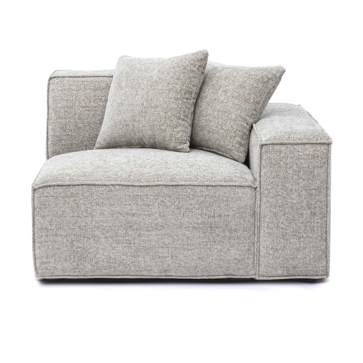 Mindy Performance Chenille Basketweave Modular Corner Chair - Taupe / RAF