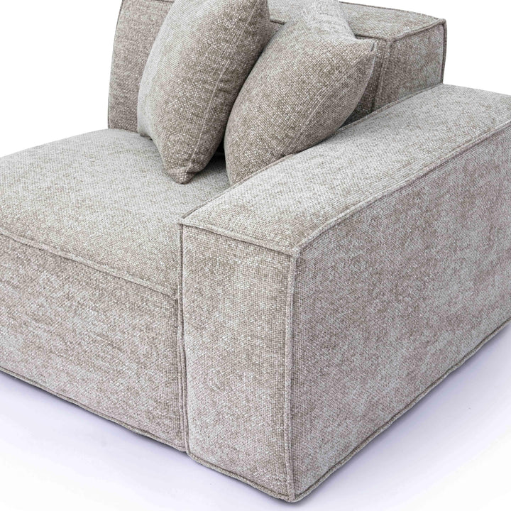 Mindy Performance Chenille Basketweave Modular Corner Chair - Taupe / RAF