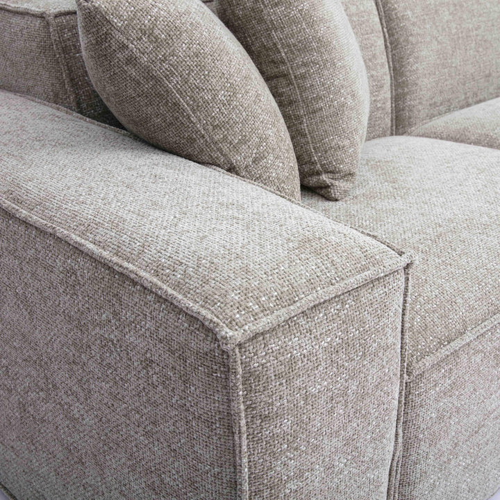 Mindy 115" Performance Chenille Basketweave Modular Sofa - Taupe
