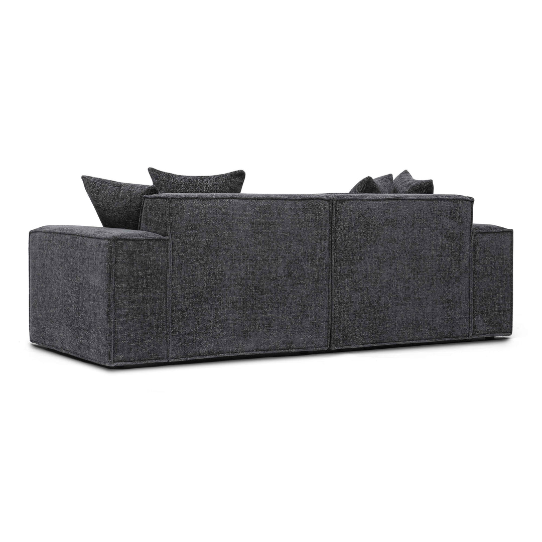 Mindy 84" Charcoal Performance Chenille Basketweave Modular Loveseat