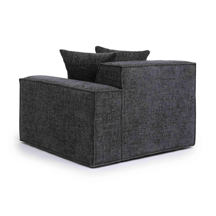 Mindy Performance Chenille Basketweave Modular Corner Chair - Charcoal / RAF