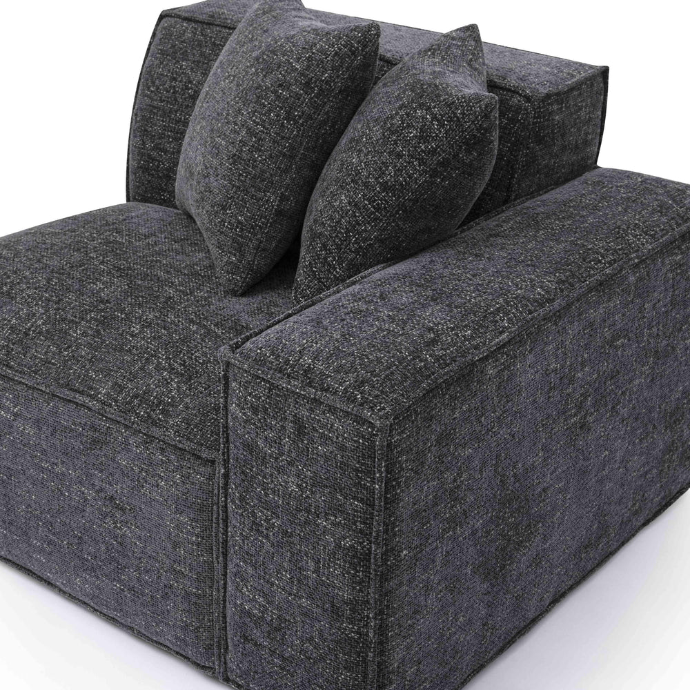 Mindy Performance Chenille Basketweave Modular Corner Chair - Charcoal / RAF