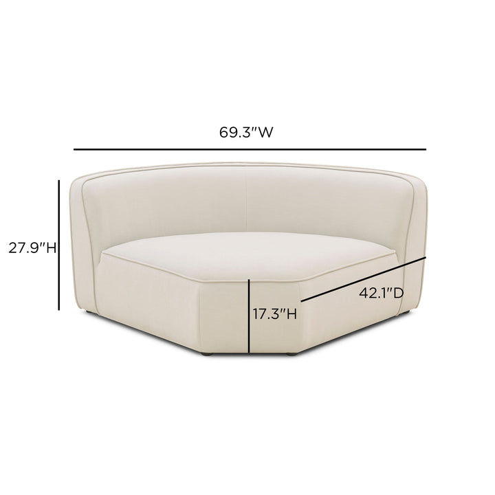 Travie Sand Upcycled Performance Linen Wedge Corner Chair