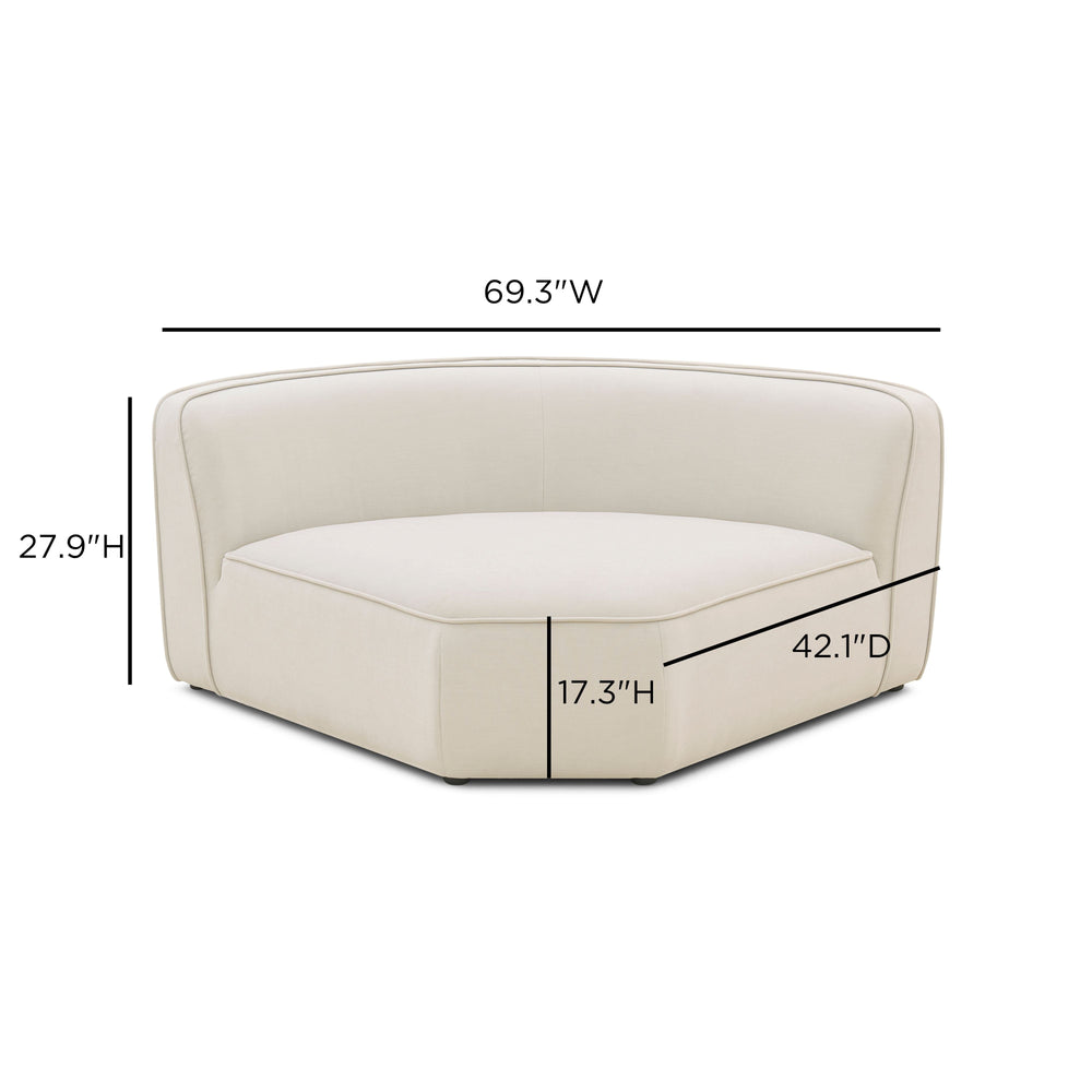 Travie Sand Upcycled Performance Linen Wedge Corner Chair