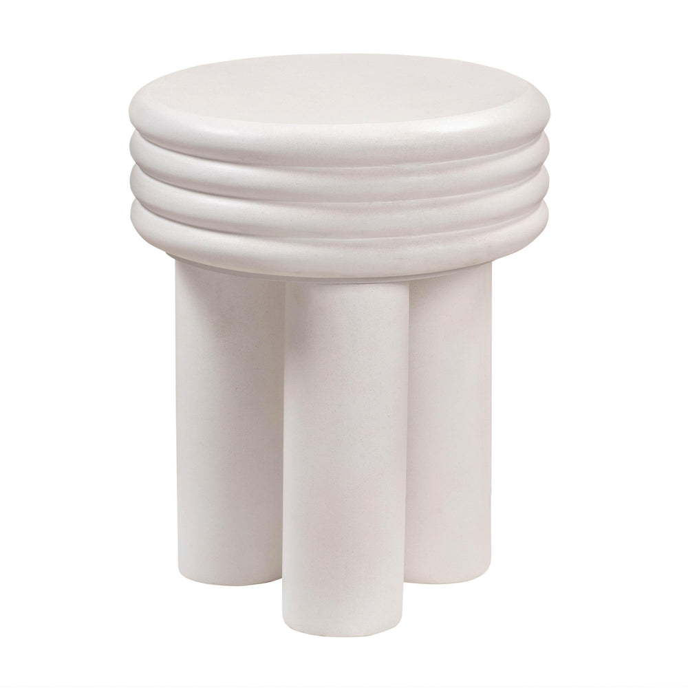 Delta Concrete Indoor/Outdoor Round Side Table - Ivory