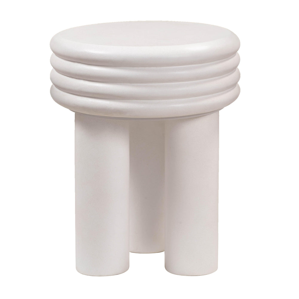 Delta Concrete Indoor/Outdoor Round Side Table - Ivory