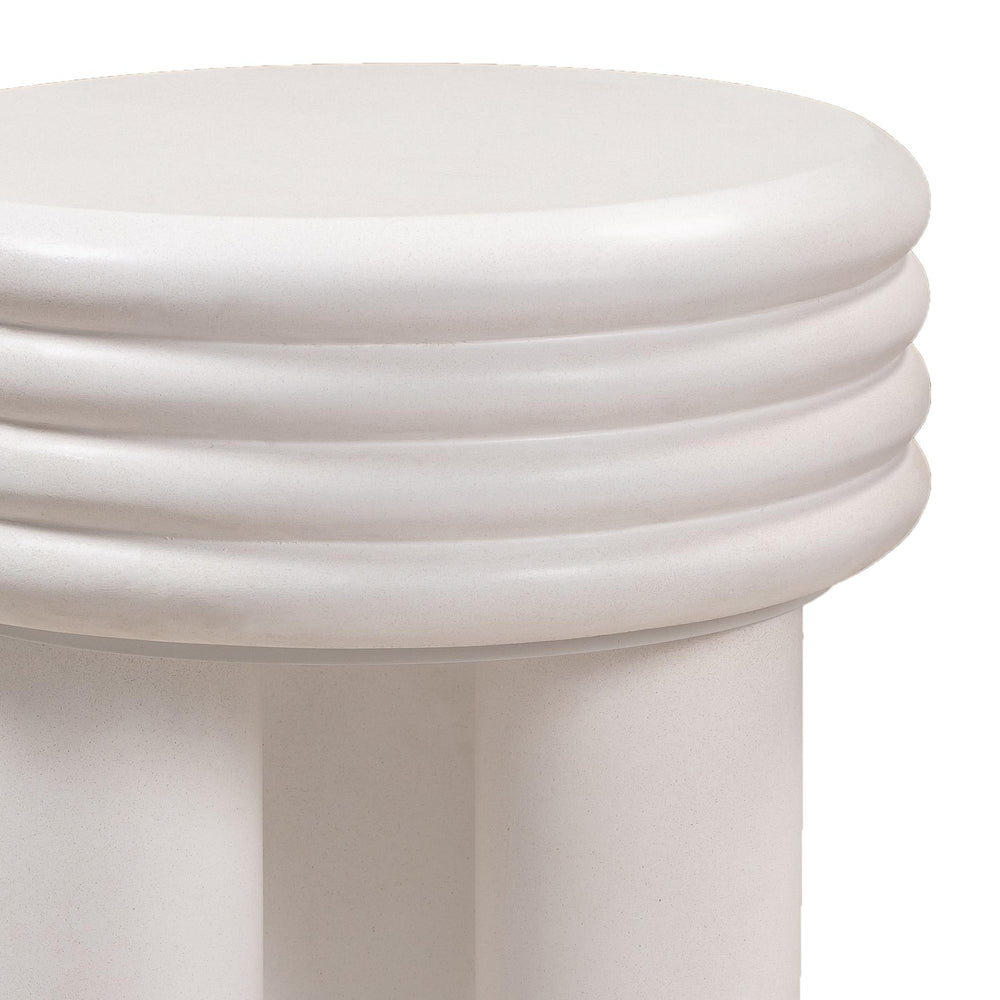 Delta Concrete Indoor/Outdoor Round Side Table - Ivory