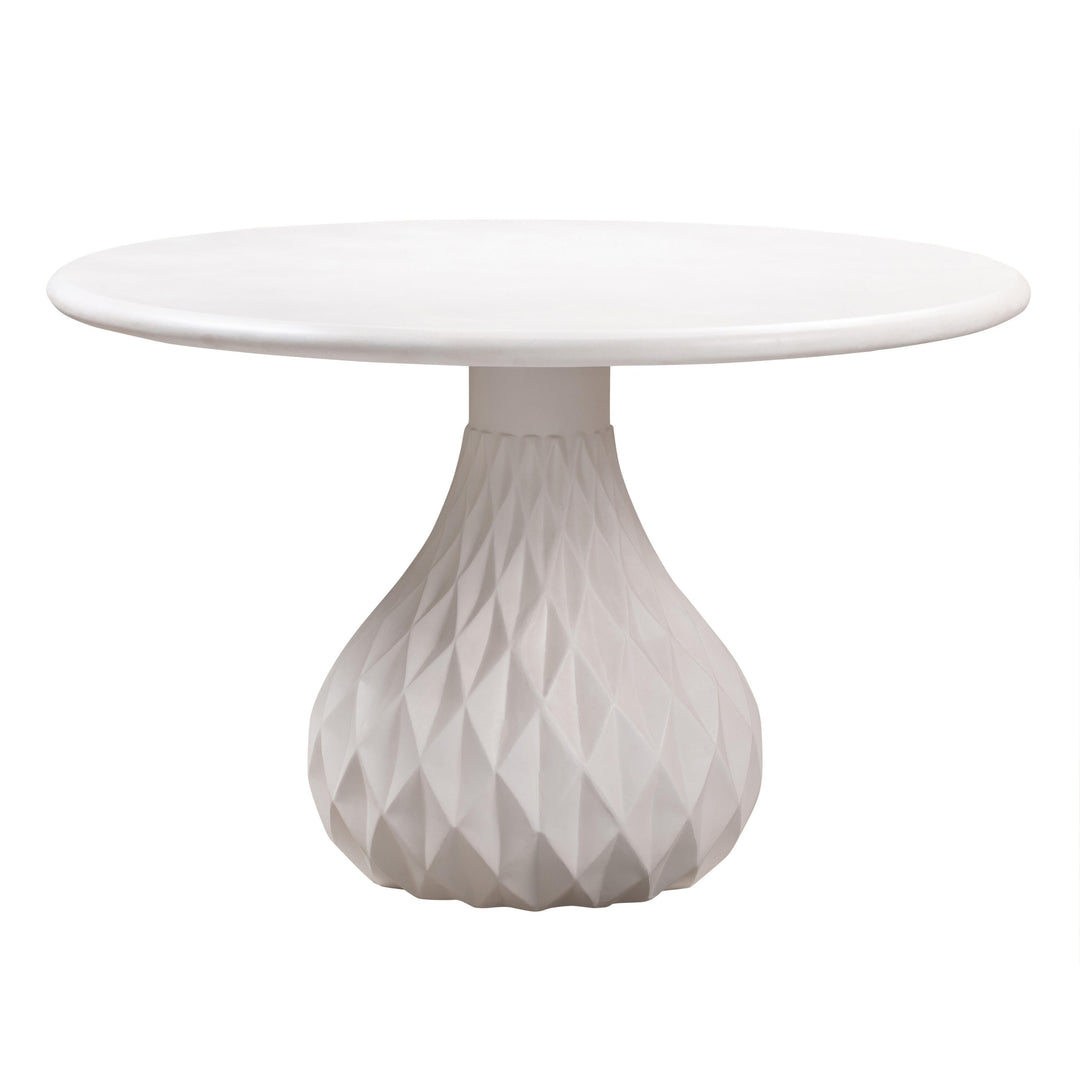 Tulum 47" Ivory Concrete Indoor/Outdoor Round Dining Table