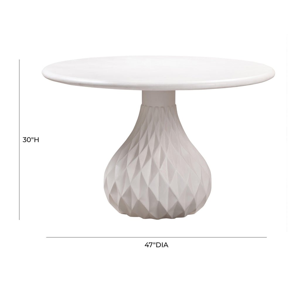 Tulum 47" Ivory Concrete Indoor/Outdoor Round Dining Table