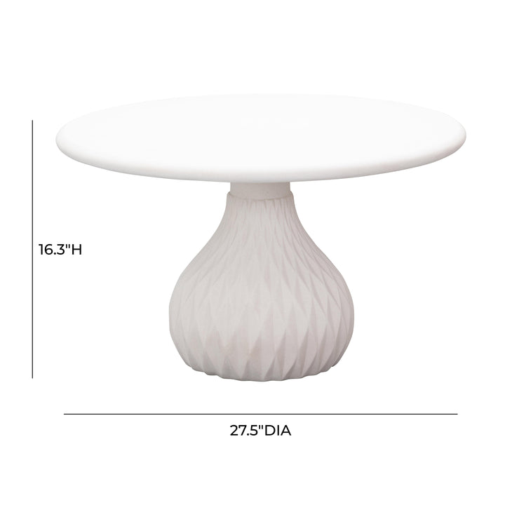 Tulum 27.5" Ivory Concrete Indoor/Outdoor Round Coffee Table