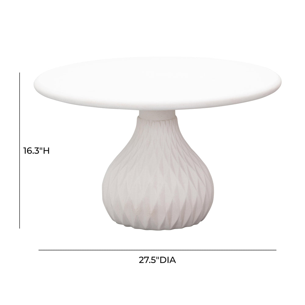 Tulum 27.5" Ivory Concrete Indoor/Outdoor Round Coffee Table