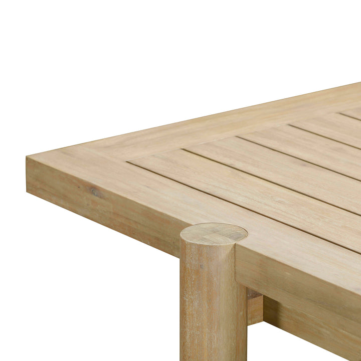Gata 87" Light Teak Outdoor Rectangular Dining Table