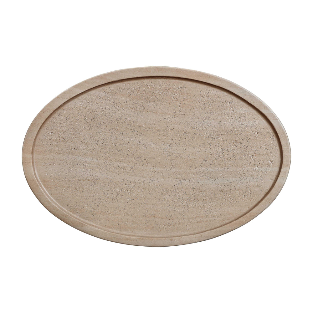 Eclipse Textured Faux Travertine Indoor/Outdoor Side Table